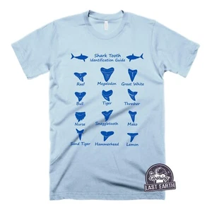 Shark Tooth Guide T-Shirt Mens Size M - Funny Shark Tshirt - Geek Gift - ON SALE - Picture 1 of 2
