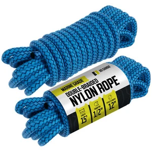 DC Cargo Mall 2 Marine-Grade Double-Braided Dock Lines | 1/2” X 15’... - Bild 1 von 7