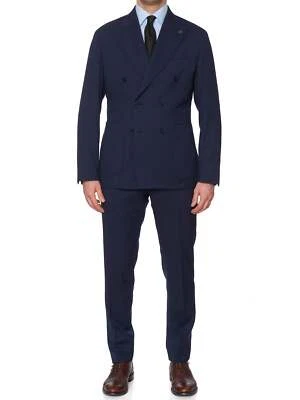 SARTORIA PARTENOPEA Blue Wool Super 120'S Unlined DB Suit NEW 2025 Exclusive - Image 1 of 4