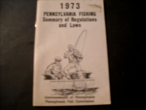 Pennsylvania Fishing Summary of Regs & Laws from 1973, excellent condition