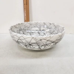 Hazel Atlas Midnight Magic Black Drizzle On White 10" Bowl Atomic Decor 1950's - Picture 1 of 10