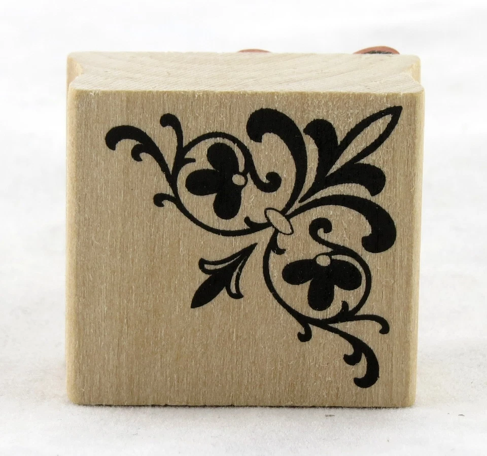 Sello de goma montado en madera floreciente en esquina Martha Stewart NUEVO arte de acento elegante Foto 1 de 1