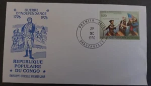 1976 Republic of Congo American Revolution FDC 100f stamp cd Brazzaville - Picture 1 of 2