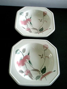 Mikasa Silk Flowers China 8 1/2" Cereal Soup Bowl set of 2 Japan EUC CE - Bild 1 von 4