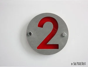 Modern House Numbers ,One Number Concrete & Acrylic- Sign Plaque - Door Number - Picture 1 of 7