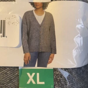 Ella Moss - Cardigan donna con bottoni - Taglia XL - Grigio - Foto 1 di 3