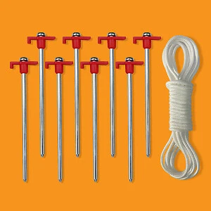 Gorilla Gazebo Replacement / Spare Super Strong Peg Set 8 x Pegs and Guy Ropes - Image 1 of 4