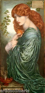 DANTE GABRIEL ROSSETTI PROSERPINA ROMANTICISMO IMPRESIÓN GICLEE LIENZO FINO - Imagen 1 de 3