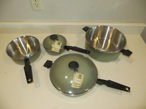 Vintage Town House by West Bend Harvest grün 6-teiliges Topf Pfanne Pfanne Kochgeschirr Set - Bild 1 von 4