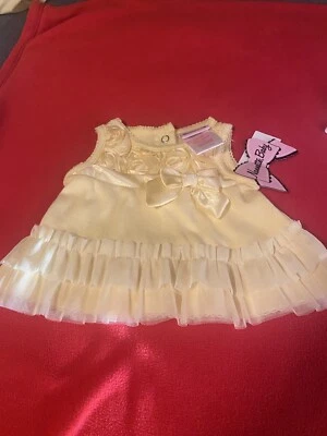 Yellow Nannette NB Baby Dress - Image 1 of 2
