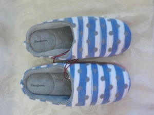 Dearfoams Terry Clog Size XL 11-12 NIB Blue Print Microfiber Memory Foam In Out - Picture 1 of 12