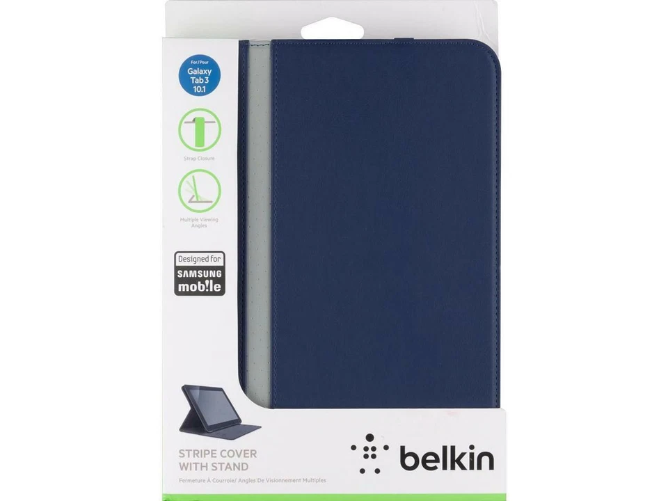🇦🇺Belkin Stripe Cover Stand For Samsung Galaxy Tablet Tab 3 10.1 Navy Blue⚡ - Image 1 of 4