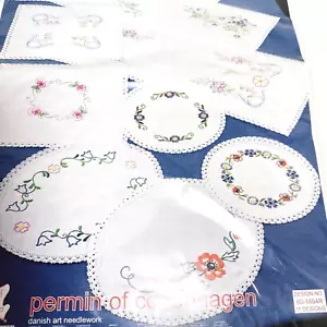 Permin of Copenhagen Embroidery Needlework Kit Unused Design Flower Doilies (t11 - Picture 1 of 10