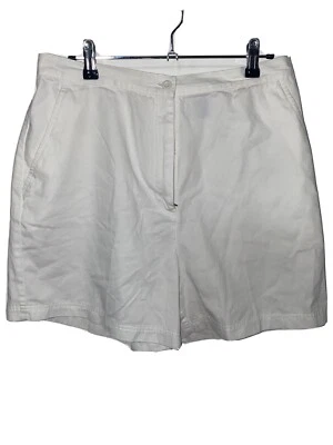 Shorts femininos MARSH LANDING tamanho 14 100% ALGODÃO ajuste clássico branco cáqui - Imagem 1 de 4