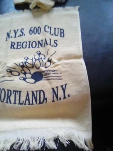 Vintage canon Bowling towel Nys 600 club regionals Cortland NY new York yellow - Picture 1 of 4