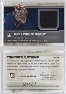 2012-13 ITG Between the Pipes Big League Debut Silver /19 Rick DiPietro #BL-18