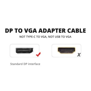 Câble Displayport vers VGA Adaptateur Displayport vers VGA 1080P Standard Mâle vers VGA - Photo 1/8