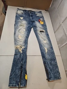 REASON NYMens Jeans Grunge Skull Distressed Tapered S/Treetwear Größe 36 W × 32 L - Bild 1 von 7