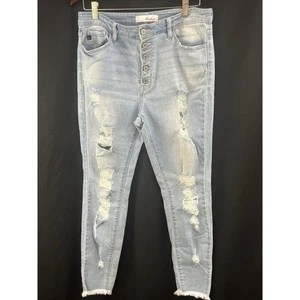 KanCan Damen 11/29 High Rise Distressed zerrissen dünner Knopf Bly KC7310L - Bild 1 von 13