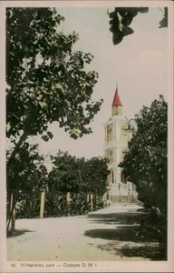 Vintage White Border Postcard Wilhelmina Park Curaçao D.W.I. 1915-30 - Picture 1 of 2