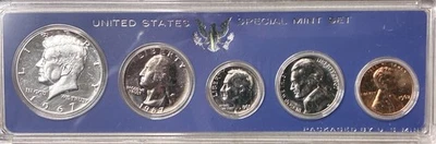 1967 US Special Mint Set SMS 5 Coins with 40% Silver Kennedy Half Dollar - Image 1 of 4