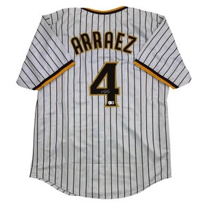 Autographed/Signed Luis Arraez San Diego Pinstripe Jersey Beckett BAS COA - Picture 1 of 4