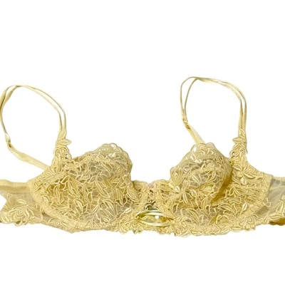 LISE CHARMEL Lace Bra 38C Yellow Underwire Unlined AC3013 Lace Embroidered - Image 1 of 4