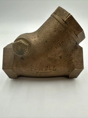 1 1/2 Inch Bronze Powell 200 Threaded Y Pattern Swing Check Valve Brand New  - Image 1 of 4
