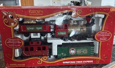 RUDOLPH'S Christmas Town Express ENGINE and Red-Nosed TENDER-Eztec G Gauge Train - Image 1 of 4