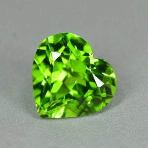3.58Ct Custom Heart Cut Pleasant Gemstone Unheated Vivid Green Peridot - Picture 1 of 1