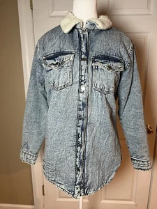 Excuse Never Enough Damen-Jeansjacke Größe Small Acid Wash Druckknopfverschluss - Bild 1 von 8
