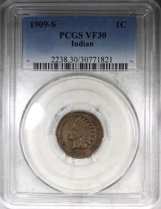 1909-S Indian Head Cent PCGS VF30 Circulated KEY DATE 1C - Picture 1 of 4