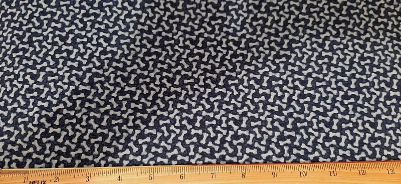 ANDOVER Fabric - FAT CAT - Light Blue Bones on Dark Blue - 18" / HALF YARD CUT - Image 1 of 1