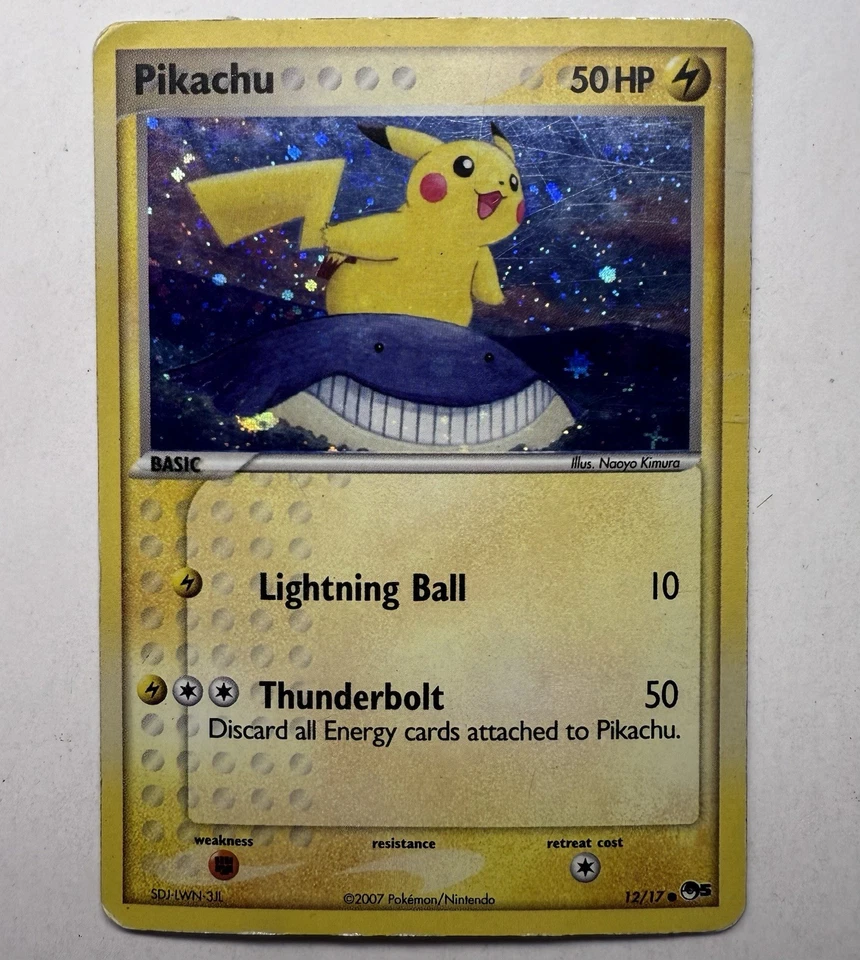 Pokemon TCG Pikachu 12/17 Pop Series 5 Holo Bleed Inverted Back Error Damaged HP - Image 1 of 4