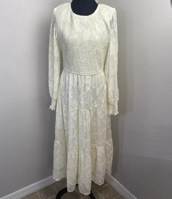 Fashion Maxi Dress Women's Large Long Sleeve Ruffle Tier Cottage Boho Whimsy - Image 1 of 4