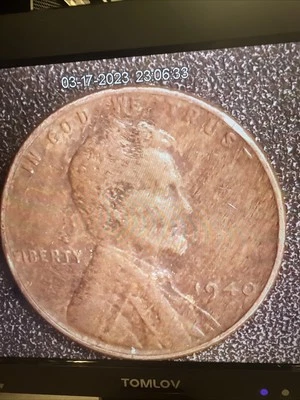 1940 Lincoln Wheat Cent With Lamination Error Reverse - Image 1 of 4