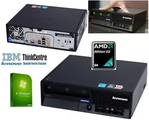 IBM Lenovo ThinkCentre USFF Windows 7 PC Computer AMD Athlon X2 3GB 120GB SSD - Bild 1 von 1