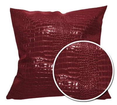 pd1006a Deep Red Faux Crocodile Glossy Leather Cushion Cover/Pillow Case*Custom - Image 1 of 4