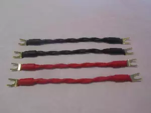 Canare 4S11 11AWG BiWire Speaker Jumper Cable, Spades to Spades Plugs. - Picture 1 of 4