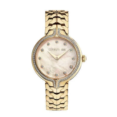 Cerruti 1881 Aurina Classic Swarovski Crystals Gold-Tone Ladies Watch CRM28103  - image 1 of 4
