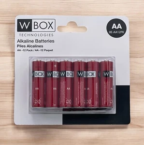 AA Batteries 12 Pack - Alkaline - Quality Batteries By W Box - Picture 1 of 5