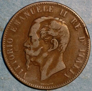 1866 OM Italy 10 Centesimi KM# 11.5 - Picture 1 of 2