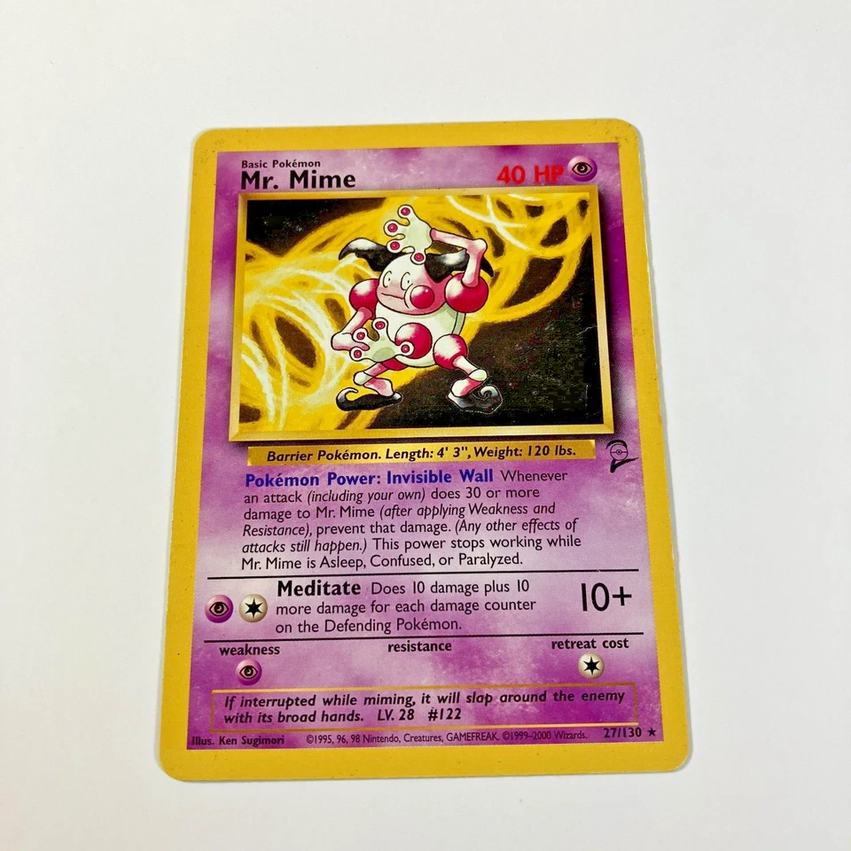 Mr. Mime 27/130 - Base Set 2 - Pokémon TCG - Non-Holo Rare - HP - Image 1 of 4