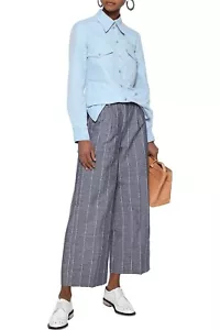$895 Authentic STELLA MCCARTNEY Women's SOLD OUT Twill Button Down Shirt Sz 34 - Picture 1 of 4