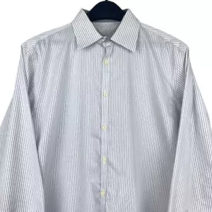 Jhane Barnes Japan Men's 16 34/35 Slim (Large) Non-Iron Button Up Striped Shirt - Picture 1 of 4