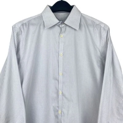 Camisa a rayas Jhane Barnes Japón 16 34/35 delgada (grande) sin planchar con botones Foto 1 de 4