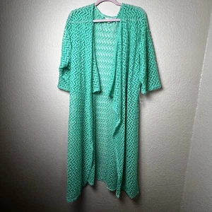 Neu mit Etikett Lularoe Shirley Kimono große Strickjacke SeaFoam grün Spitze Schwimmen Überziehen Kreuzfahrt - Bild 1 von 5