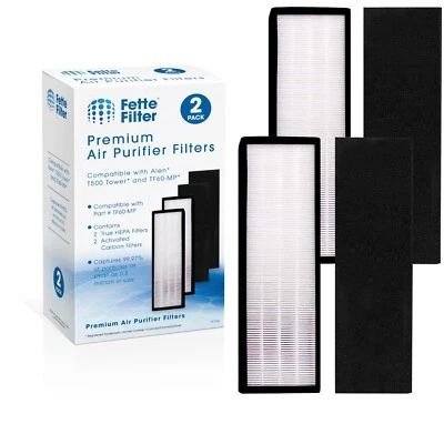 FETTE FILTER 2 Pack T500 True HEPA Filter Replacements Compatible with Alen Air Purifier