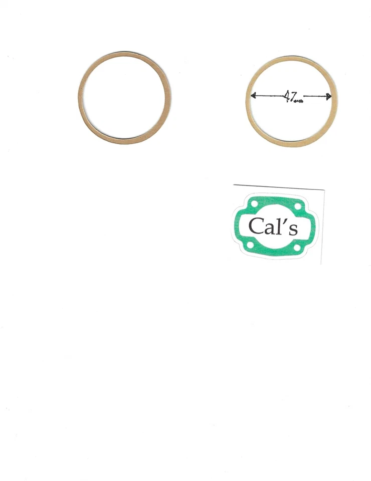 OSSA Circle GASKETS 1950-?, 47mm,   Set of 2.  (Ossa-26). - Image 1 of 1