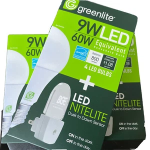 New. 9w led light bulb. Equals To 60w. X9 Packs Of 4 Bulbs. + Nightlights - Picture 1 of 3